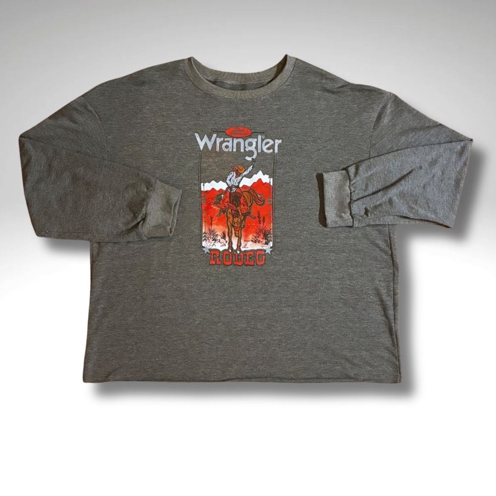 Wrangler Charcoal Rodeo Western Graphic Long Sleeve Tee